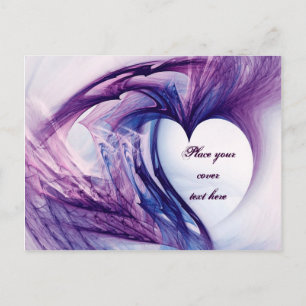 Paarse Grunge Heart Briefkaart