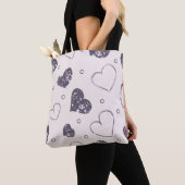 Paarse Grunge Hearts Canvas tas (Dichtbij)