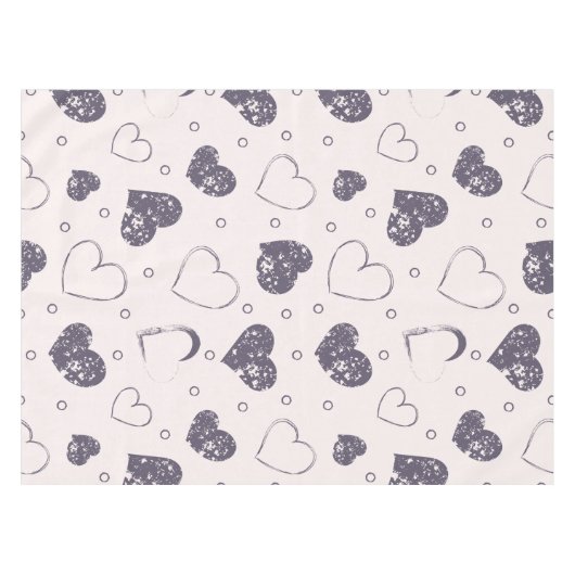 Paarse Grunge Hearts Tafelkleed (Voorkant (Horizontaal))
