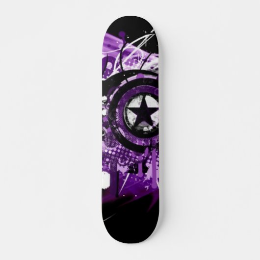 Paarse grunge ster skateboard (Voorkant)
