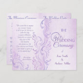 Paarse grungy Wedding-programma's (Voorkant / Achterkant)