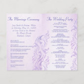 Paarse grungy Wedding-programma's (Achterkant)