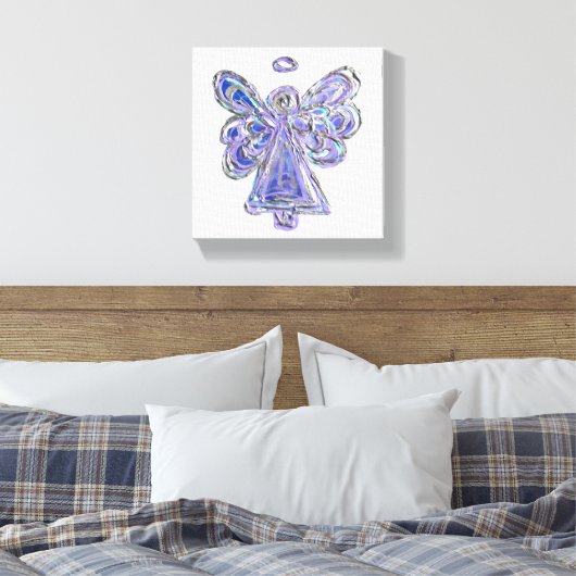 Paarse Guardian Angel Art Wrapped Canvas schildere (Insitu (Slaapkamer))