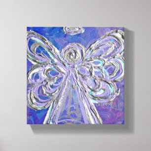Paarse Guardian Angel Art Wrapped Canvas schildere Afdruk