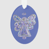 Paarse Guardian Engel Kerst Hanger Ornament (voorkant)