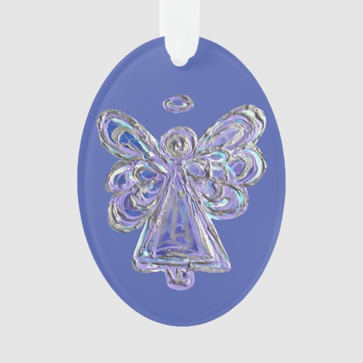 Paarse Guardian Engel Kerst Hanger Ornament (voorkant)