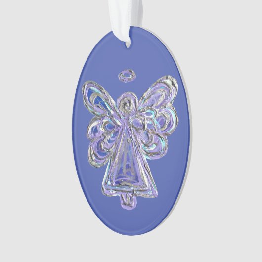 Paarse Guardian Engel Kerst Hanger Ornament (voorkant)