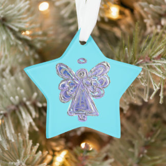 Paarse Guardian Engel Kerst Hanger Ornamenten