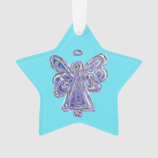 Paarse Guardian Engel Kerst Hanger Ornamenten (voorkant)