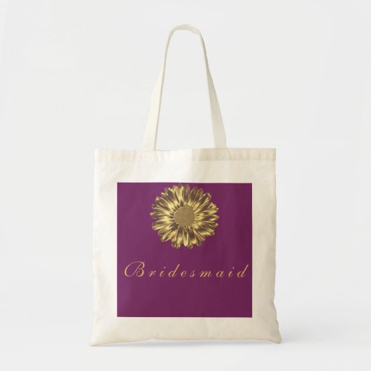 Paarse Gulden Zonnebloem Persoonlijke naam Monogra Tote Bag (Voorkant)