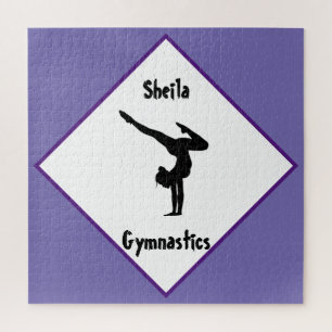 Paarse gymnastiek Gepersonaliseerd Legpuzzel