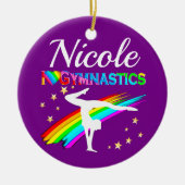 PAARSE GYMNASTIEK SUPER STAR ONTWERP KERAMISCH ORNAMENT (Voorkant)