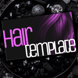 Paarse Haar Modern Neon Heldere Kleuren Kapper Visitekaartje