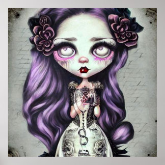 Paarse Hair  Doll Poster