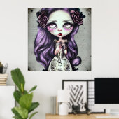 Paarse Hair Doll Poster (Thuiskantoor)