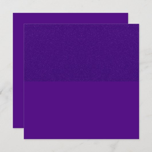 Paarse Half-Glitter & Matte Square Uitnodigingen (Voorkant / Achterkant)