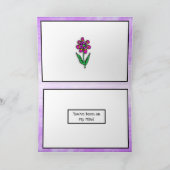 Paarse Hallo en denken over jou Kaart (Binnen)