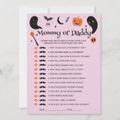 Paarse Halloween Baby Shower Raad Wie Game Card Kaart (Voorkant)