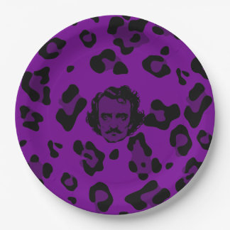 paarse halloween Edgar Allan Poe luipaardprint Papieren Bordje