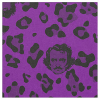 paarse halloween Edgar Allan Poe luipaardprint Stof