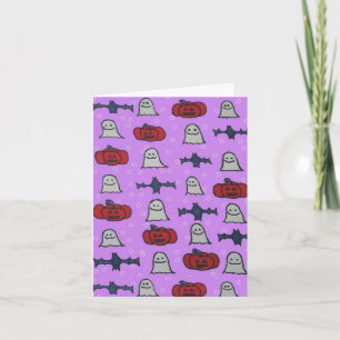 Paarse Halloween Fun Print Kaart