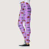 Paarse Halloween Fun Print Leggings (Links)