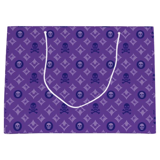 Paarse Halloween Louis Vuitton Pattern Groot Cadeauzakje (Voorkant)