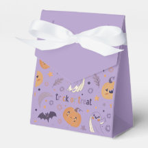 "Paarse Halloween Pompoen en Geest Favor Doos"