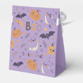 paarse Halloween Pumpkin en Ghost Favoriete Box Bedankdoosjes (Achterkant)