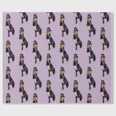 Paarse Halloween Schattigee heks Cadeaupapier (Vlak)