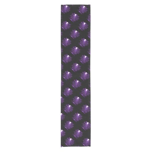 Paarse Halloween Spider Web Table Runner Korte Tafelloper (Voorkant)