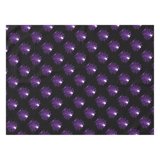 Paarse Halloween Spider Web Tablecloth Tafelkleed (Voorkant (Horizontaal))