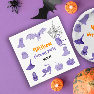 Paarse Halloween verjaardagsfeest Papier servet