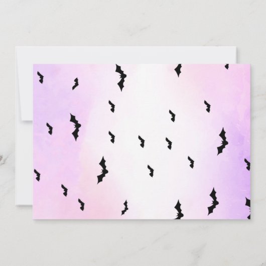 Paarse Halloween verjaardagsuitnodiging met foto Kaart (Achterkant)