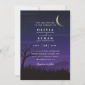 paarse Halloween Wedding Invitations Kaart (Voorkant)