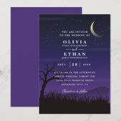 paarse Halloween Wedding Invitations Kaart (Voorkant / Achterkant)