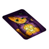 Paarse Halloween Witch Cat Magnet Magneet (Rechterzijde)
