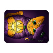 Paarse Halloween Witch Cat Magnet Magneet (Horizontaal)