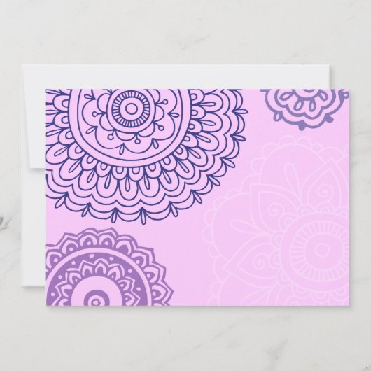 Paarse HAMSA-HAND VAN GOD Bat Mitzvah Uitnodiging (Achterkant)