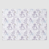 Paarse hand Drawn kerstman Tissuepapier (Voorkant)