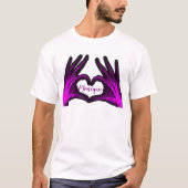 Paarse hand Xray Heart T-shirt (Voorkant)