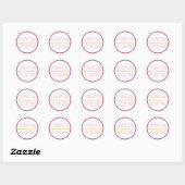 Paarse handgemaakte haak ronde sticker (Vel)