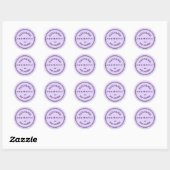 Paarse handgemaakte Script Black Border Product La Ronde Sticker (Vel)