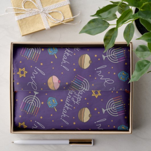 Paarse Hanukkah Tissuepapier (Geschenk)