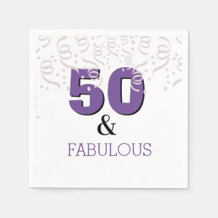 Paarse Happy 50th Birthday Party Servet