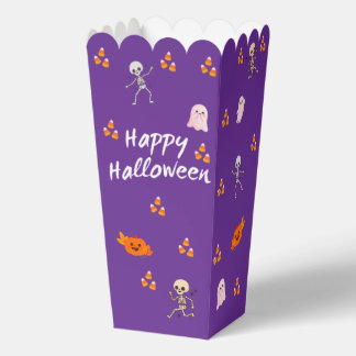 Paarse Happy Halloween Popcorn Favor Doos Bedankdoosjes