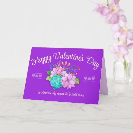 Paarse Happy Valentijnsdag Kaart (Orchidee)