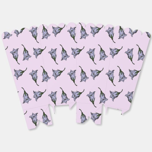 Paarse harebell bloem roze bedankdoosjes (Ongevouwen)