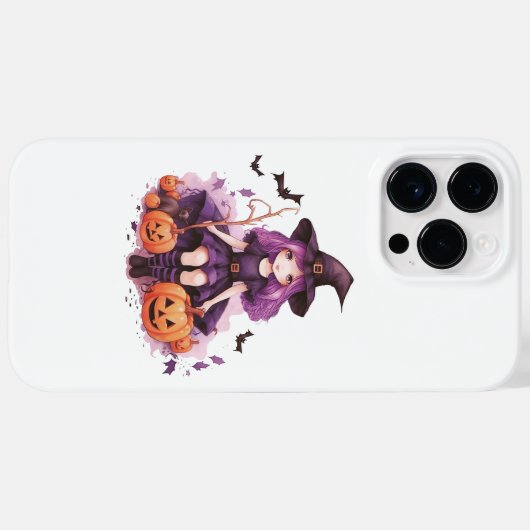 Paarse harige pompoenen & vleermuizen Case-Mate iPhone Case (Achterkant (horizontaal))