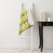 Paarse hart accent deken met groen en geel (In situ)